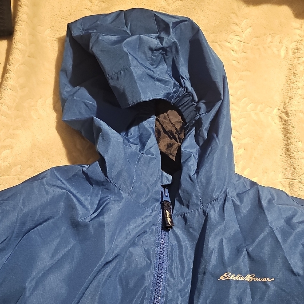 Eddie Bauer Large 14/16 Kids' Blue Hooded Spring/Fall Jacket